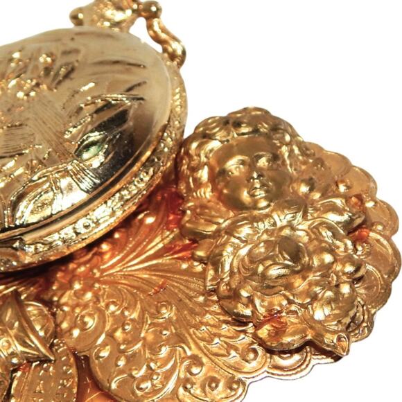 3 .5" Vintage 80's OOAK Rare Collage Assembled Mixed Materials Art Piece Brooch - Picture 3 of 9